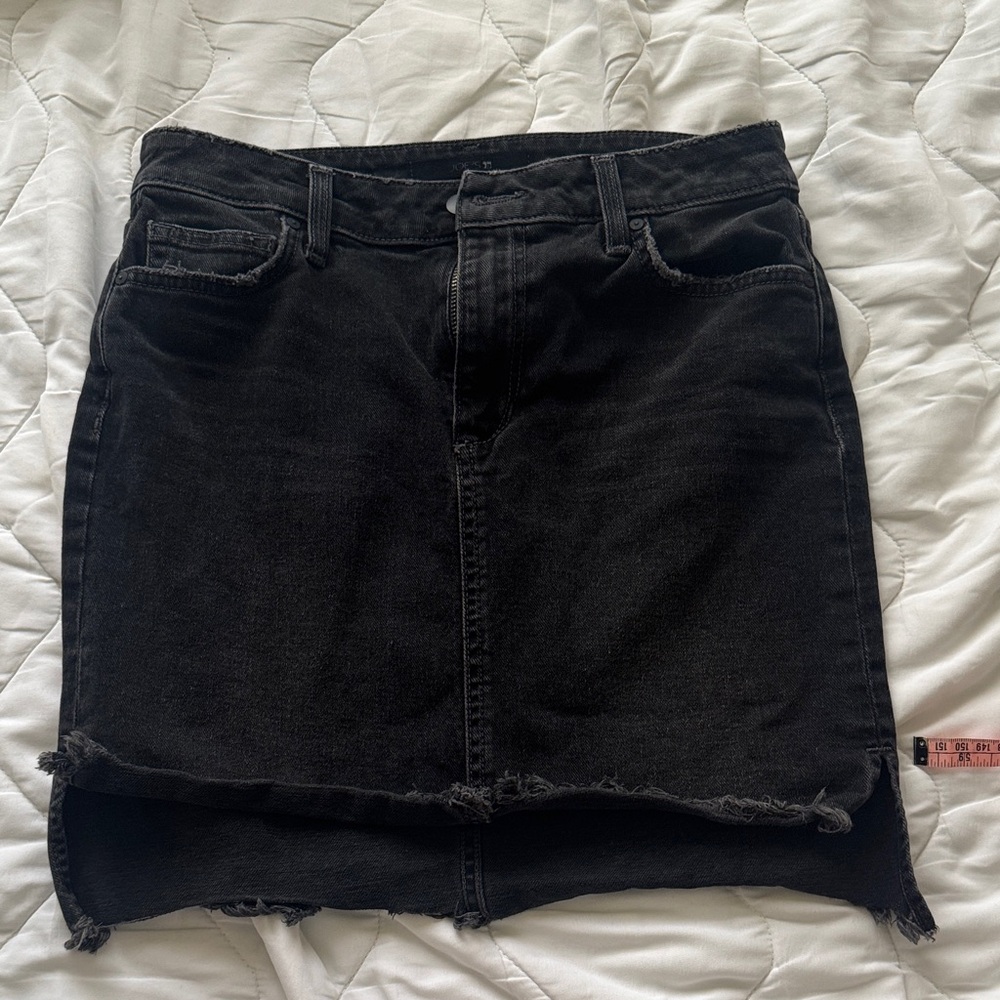 Joe's Jeans Black Frayed Hem Denim Mini Skirt
